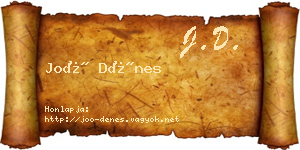 Joó Dénes névjegykártya